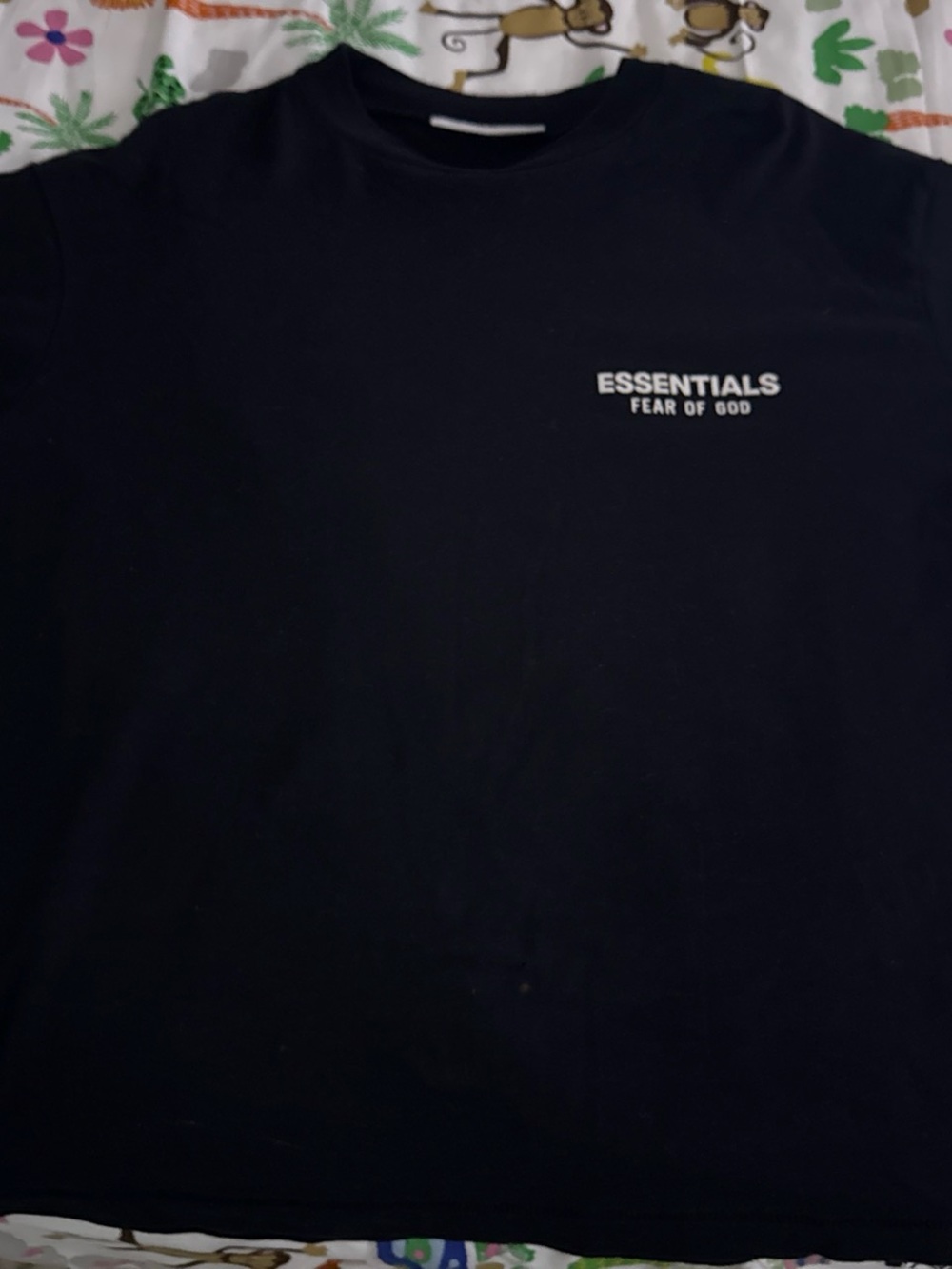 Fear of God Essentials Black Short-Sleeve Logo Tee